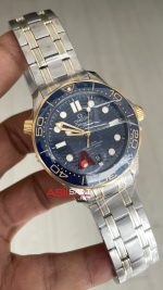 Omega Seamaster Diver 300M Mavi Kadran 42mm Two Tone Gold 210.20.42.20.03.001 Tungsten 18K DD8800 VS Factory 1:1 Super Clone Swiss ETA Saat
