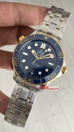 Omega Seamaster Diver 300M Mavi Kadran 42mm Two Tone Gold 210.20.42.20.03.001 Tungsten 18K DD8800 VS Factory 1:1 Super Clone Swiss ETA Saat
