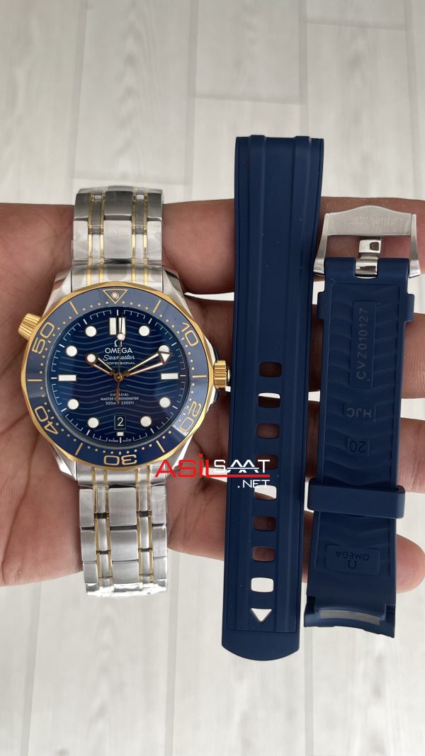 Omega Seamaster Diver 300M Mavi Kadran 42mm Two Tone Gold 210.20.42.20.03.001 Tungsten 18K DD8800 VS Factory 1:1 Super Clone Swiss ETA Saat Omega Seamaster Diver 300M Mavi Kadran 42mm Two Tone Gold 210.20.42.20.03.001 Tungsten 18K DD8800 VS Factory 1:1 Super Clone Swiss ETA Saat