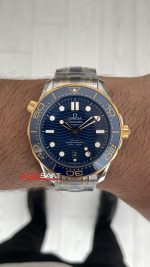Omega Seamaster Diver 300M Mavi Kadran 42mm Two Tone Gold 210.20.42.20.03.001 Tungsten 18K DD8800 VS Factory 1:1 Super Clone Swiss ETA Saat