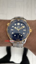 Omega Seamaster Diver 300M Mavi Kadran 42mm Two Tone Gold 210.20.42.20.03.001 Tungsten 18K DD8800 VS Factory 1:1 Super Clone Swiss ETA Saat
