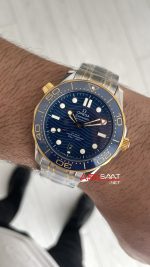 Omega Seamaster Diver 300M Mavi Kadran 42mm Two Tone Gold 210.20.42.20.03.001 Tungsten 18K DD8800 VS Factory 1:1 Super Clone Swiss ETA Saat