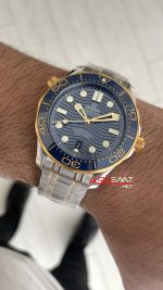 Omega Seamaster Diver 300M Mavi Kadran 42mm Two Tone Gold 210.20.42.20.03.001 Tungsten 18K DD8800 VS Factory 1:1 Super Clone Swiss ETA Saat