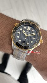 Omega Seamaster Diver 300M Siyah Kadran 42mm Two Tone Gold 210.20.42.20.01.002 Tungsten 18K DD8800 VS Factory 1:1 Super Clone Swiss ETA Saat