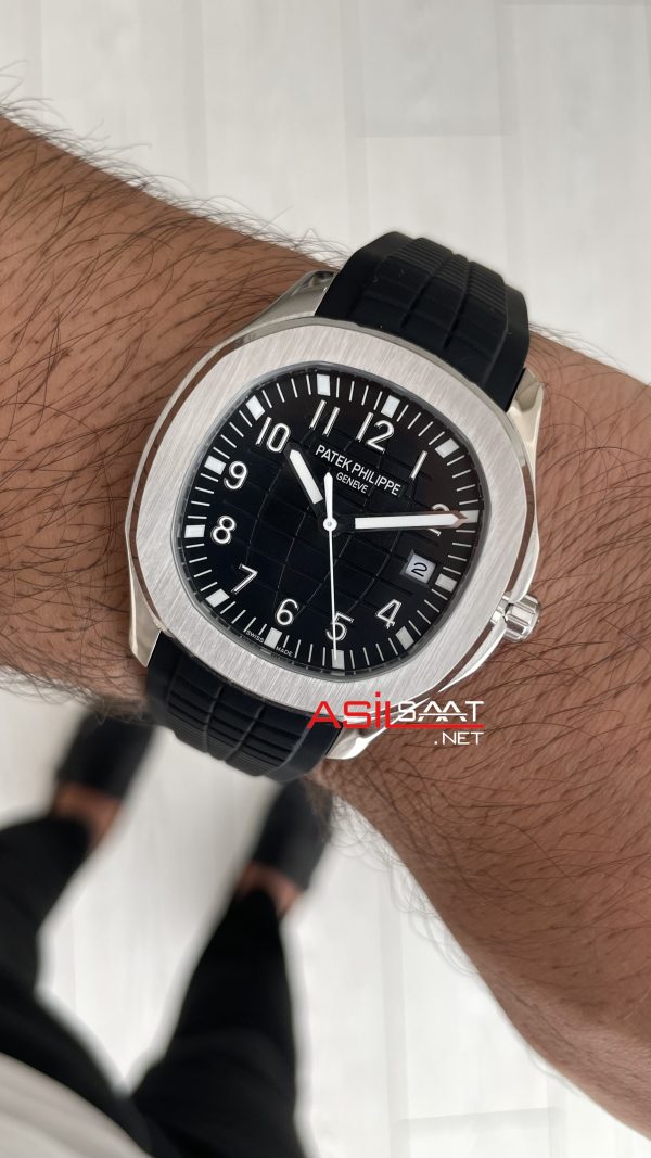Patek Philippe Aquanaut Siyah Kadran 5167 Silver 40 mm Replika Saat