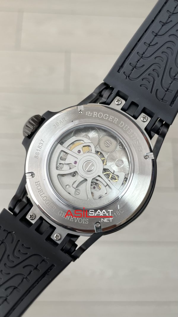 Roger Dubuis Excalibur Spider Pirelli Double Flying Tourbillon PVD Black 48mm Replika Saat