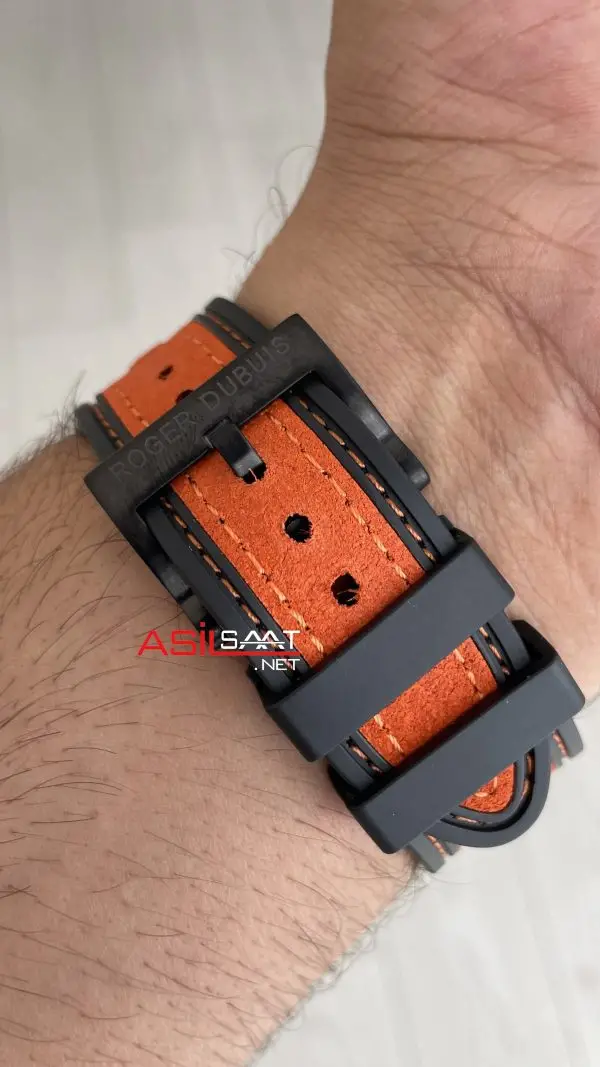 Roger Dubuis Excalibur Spider Pirelli Double Flying Tourbillon Turuncu 48mm Replika Saat