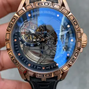 Roger Dubuis Excalibur Tourbillon Skeleton RDDBEX0954 Rose Kasa Siyah