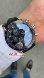 TAG Heuer Carrera Calibre16 Siyah Kadran Seramik Bezel Deri Süvet Kordon