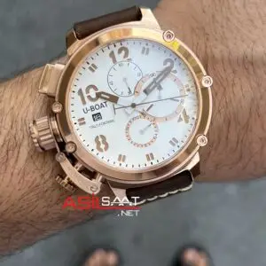 U-Boat Italo Fontana Bronz Beyaz Replika Saat
