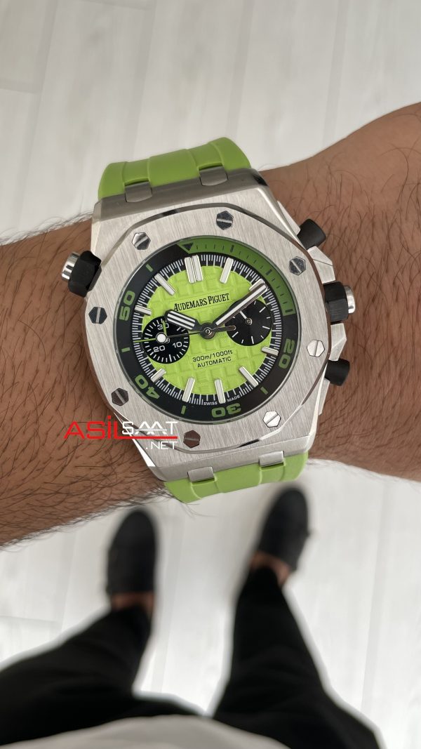 Audemars Piguet Royal Oak Offshore Diver Limon Yeşili Kadran 26703ST Lime Green 42mm Replika Saat