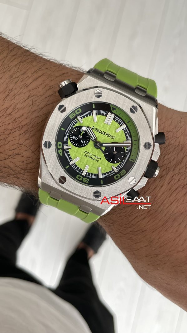 Audemars Piguet Royal Oak Offshore Diver Limon Yeşili Kadran 26703ST Lime Green 42mm Replika Saat