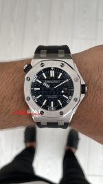 Audemars Piguet Royal Oak Offshore Diver Siyah Kadran 15710ST Silver 42 mm Replika Saat