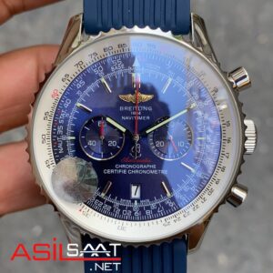 Breitling Navitimer B01 Mavi Kadran Kauçuk Kordon