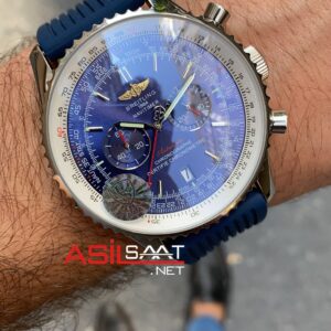 Breitling Navitimer B01 Mavi Kadran Kauçuk Kordon