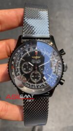 Breitling Navitimer PVD Siyah Hasır Kordon