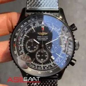 Breitling Navitimer PVD Siyah Hasır Kordon