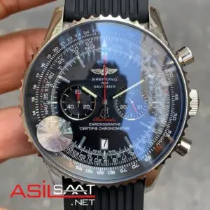 Breitling Navitimer Siyah Kadran Gümüş Kasa