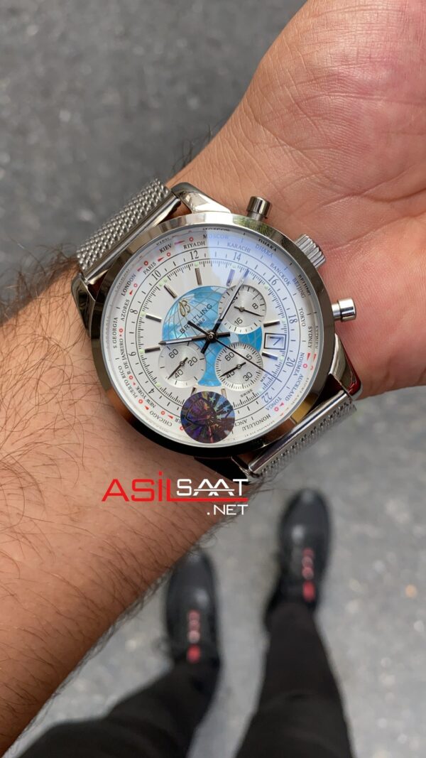 Breitling Transocean Unitime AB0510U0 Beyaz Kadran Breitling Transocean Unitime AB0510U0 Beyaz Kadran