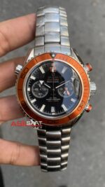 Omega Seamaster Planet Ocean 600 M Chronograph 45 mm Turuncu Bezel Replika Saat