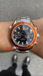 Omega Seamaster Planet Ocean 600 M Chronograph 45 mm Turuncu Bezel Replika Saat