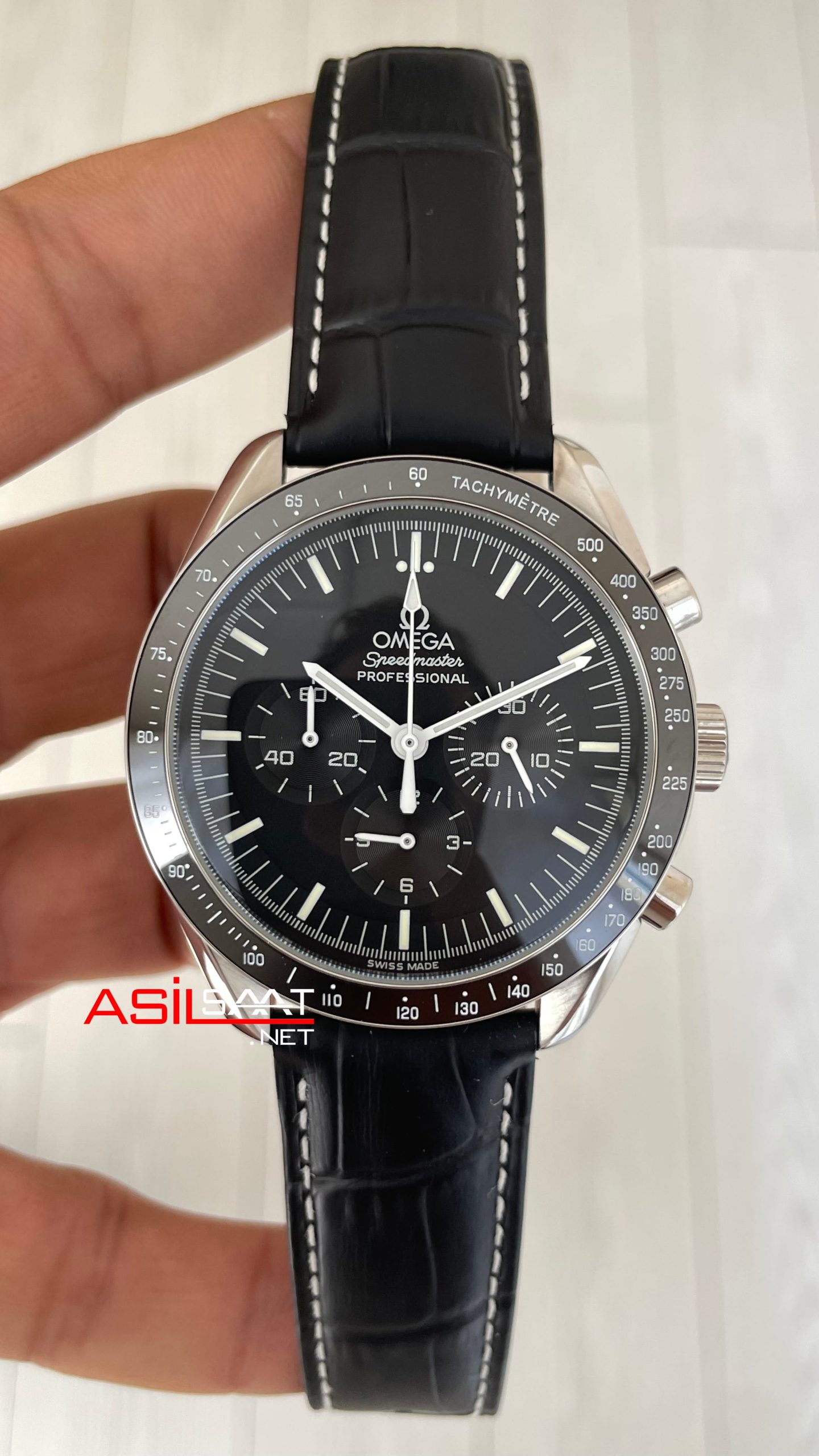 Omega Speedmaster Racing 43mm Siyah Deri Kayış Omega Speedmaster Racing 43mm Siyah Deri Kayış