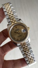 Rolex Datejust Champagne 126233 Jubilee 36mm Lady Romen Champagne Dial Two Tone Gold Replika Saat