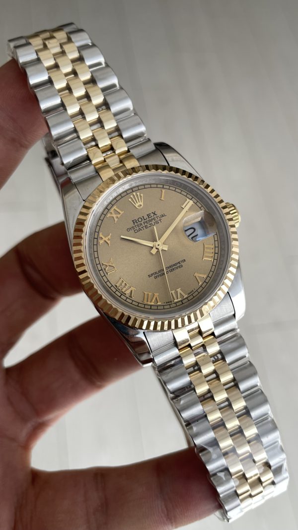 Rolex Datejust Champagne 126233 Jubilee 36mm Lady Romen Champagne Dial Two Tone Gold Replika Saat Rolex Datejust Champagne 126233 Jubilee 36mm Lady Romen Champagne Dial Two Tone Gold Replika Saat