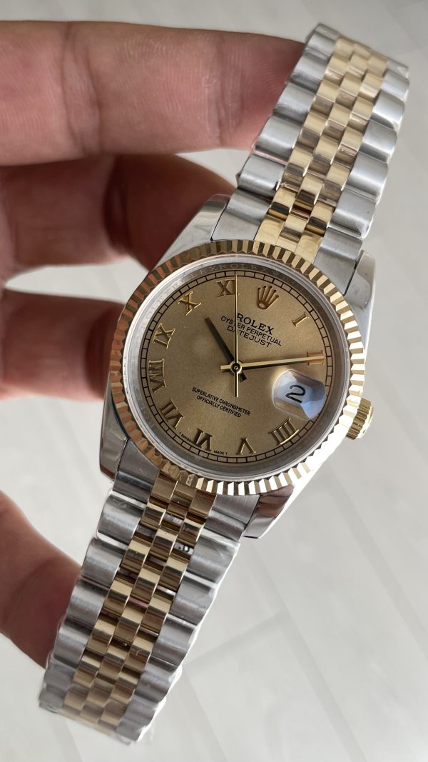 Rolex Datejust Champagne 126233 Jubilee 36mm Lady Romen Champagne Dial Two Tone Gold Replika Saat Rolex Datejust Champagne 126233 Jubilee 36mm Lady Romen Champagne Dial Two Tone Gold Replika Saat