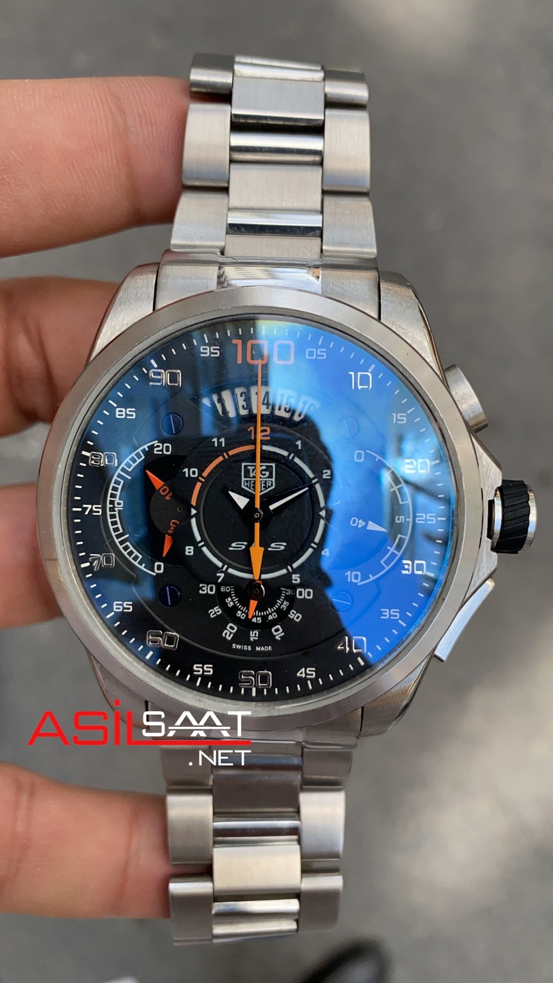 TAG Heuer Mercedes SLS Gümüş Kasa Siyah Kadran TAG Heuer Mercedes SLS Gümüş Kasa Siyah Kadran