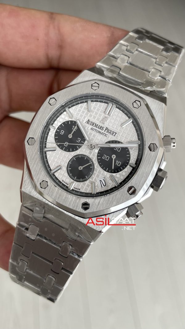 Audemars Piguet Royal Oak Chronograph 26331ST Panda Beyaz Kadran 41mm Silver Replika Saat
