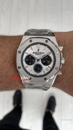 Audemars Piguet Royal Oak Chronograph 26331ST Panda Beyaz Kadran 41mm Silver Replika Saat