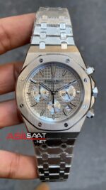Audemars Piguet Royal Oak Chronograph 41 mm Kadran Gri ve Beyaz 26315ST Grey Replika Saat APR004
