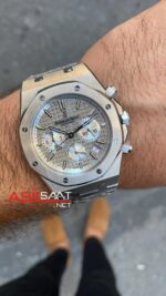 Audemars Piguet Royal Oak Chronograph 41 mm Kadran Gri ve Beyaz 26315ST Grey Replika Saat APR004