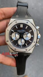 Audemars Piguet Royal Oak Chronograph 41 mm Kadran Siyah ve Beyaz 26331ST Rubber Replika Saat APR081