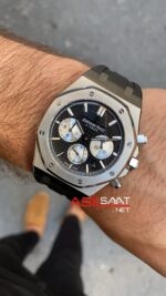 Audemars Piguet Royal Oak Chronograph 41 mm Kadran Siyah ve Beyaz 26331ST Rubber Replika Saat APR081