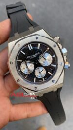 Audemars Piguet Royal Oak Chronograph 41 mm Kadran Siyah ve Beyaz 26331ST Rubber Replika Saat APR081