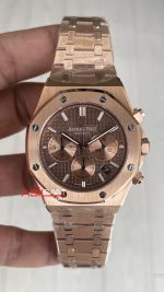 Audemars Piguet Royal Oak Chronograph Kahverengi Kadran 26331OR Chocolate Rose Replika Saat