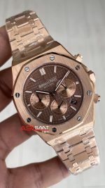 Audemars Piguet Royal Oak Chronograph Kahverengi Kadran 26331OR Chocolate Rose Replika Saat