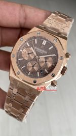 Audemars Piguet Royal Oak Chronograph Kahverengi Kadran 26331OR Chocolate Rose Replika Saat