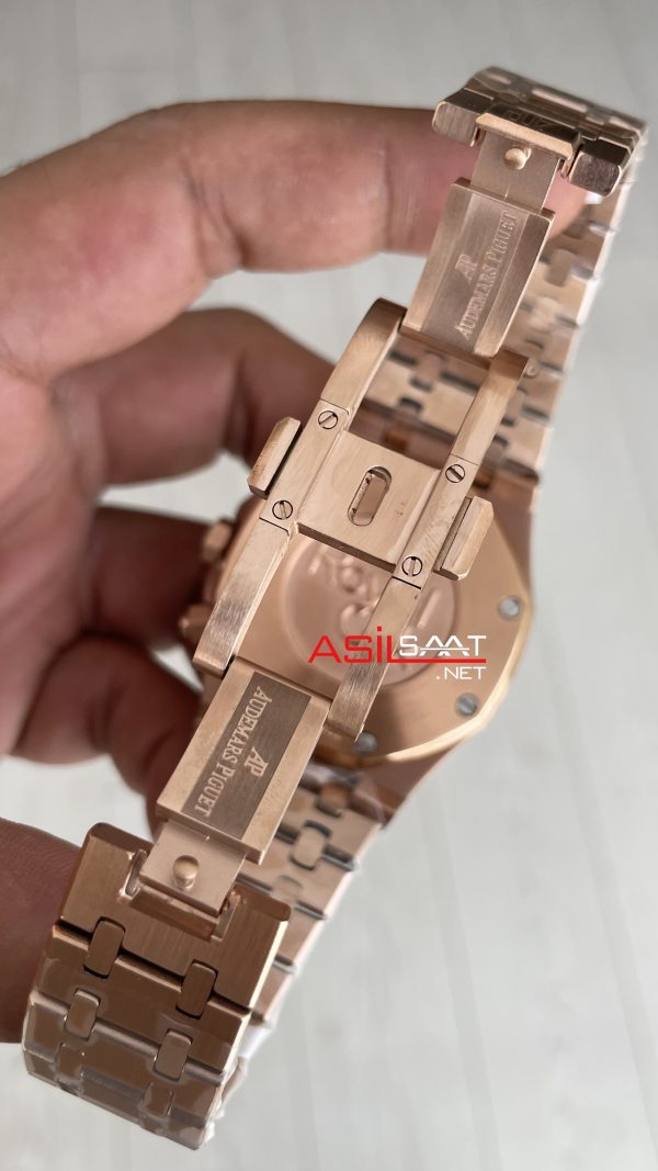 Audemars Piguet Royal Oak Chronograph Kahverengi Kadran 26331OR Chocolate Rose Replika Saat