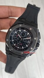 Audemars Piguet Royal Oak Offshore Carbon Siyah Kadran 26400AU Black 43mm Replika Saat