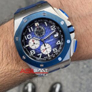 Audemars Piguet Royal Oak Offshore Chronograph 43 mm Mavi Kadran 26400SO Blue Replika Saat APOS008