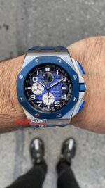 Audemars Piguet Royal Oak Offshore Chronograph 43 mm Mavi Kadran 26400SO Blue Replika Saat APOS008