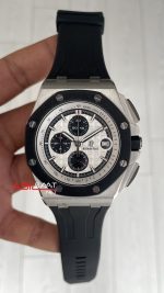 Audemars Piguet Royal Oak Offshore Chronograph Beyaz Kadran 26400SO Rubber 43 mm White Dial Replika Saat