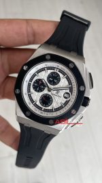 Audemars Piguet Royal Oak Offshore Chronograph Beyaz Kadran 26400SO Rubber 43 mm White Dial Replika Saat