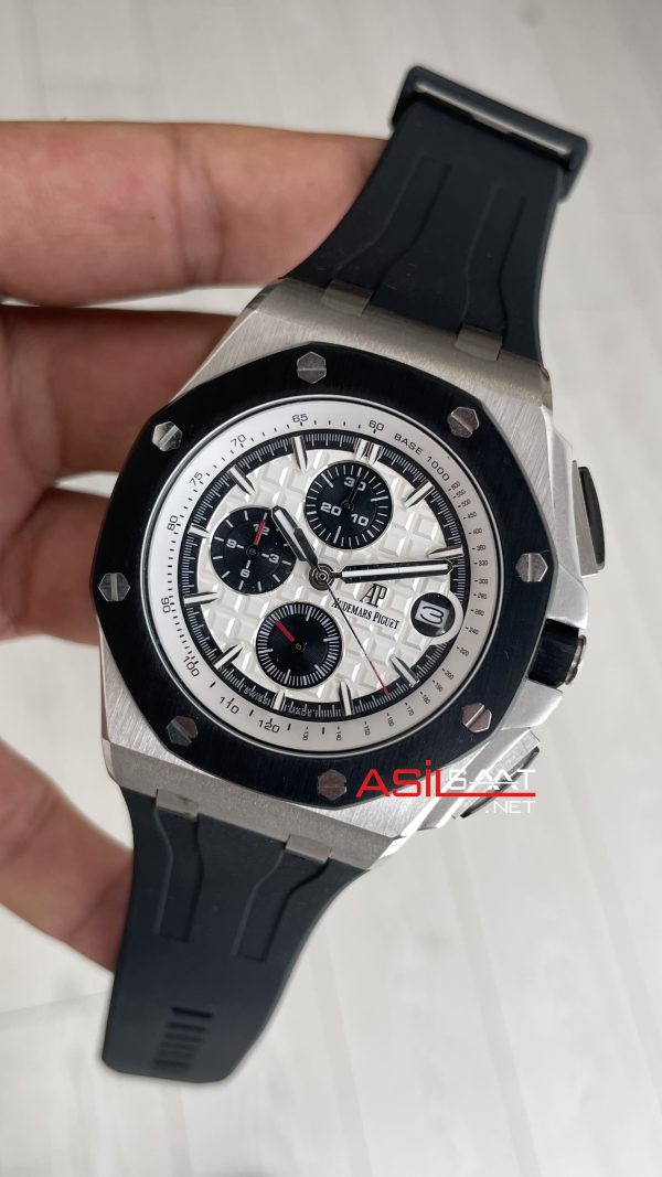 Audemars Piguet Royal Oak Offshore Chronograph Beyaz Kadran 26400SO Rubber 43 mm White Dial Replika Saat