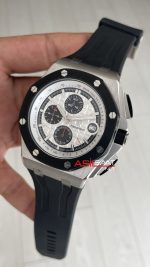 Audemars Piguet Royal Oak Offshore Chronograph Beyaz Kadran 26400SO Rubber 43 mm White Dial Replika Saat