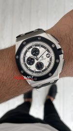 Audemars Piguet Royal Oak Offshore Chronograph Beyaz Kadran 26400SO Rubber 43 mm White Dial Replika Saat