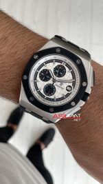 Audemars Piguet Royal Oak Offshore Chronograph Beyaz Kadran 26400SO Rubber 43 mm White Dial Replika Saat